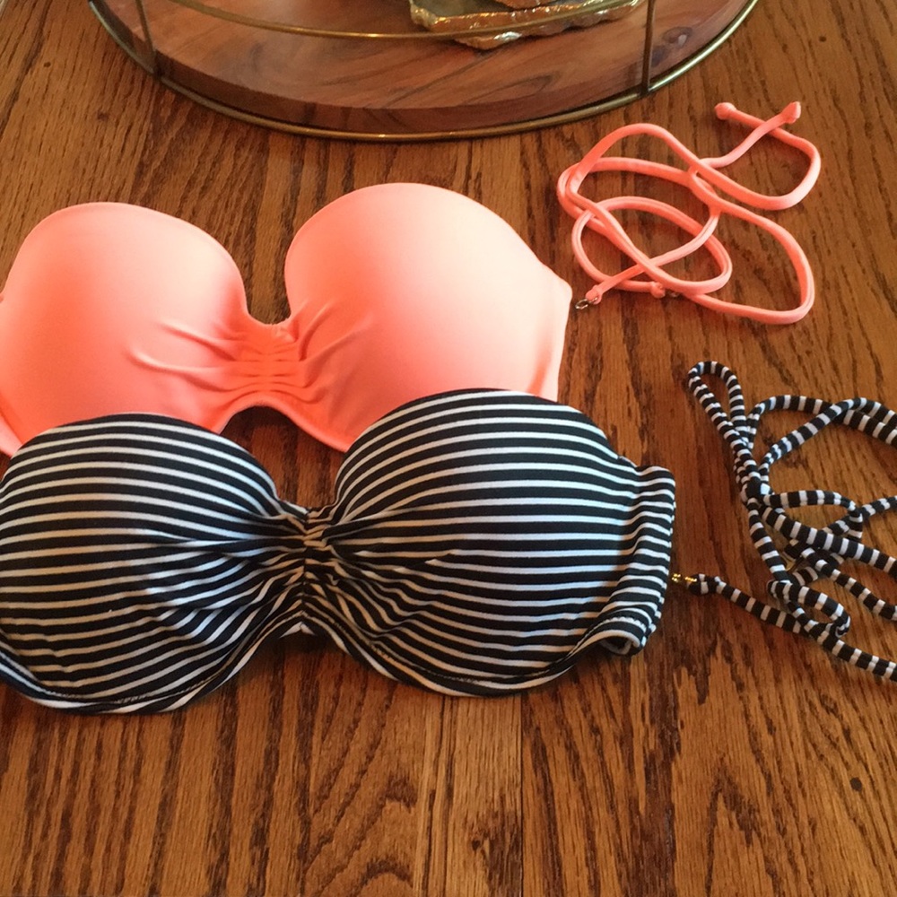 Two bikini tops